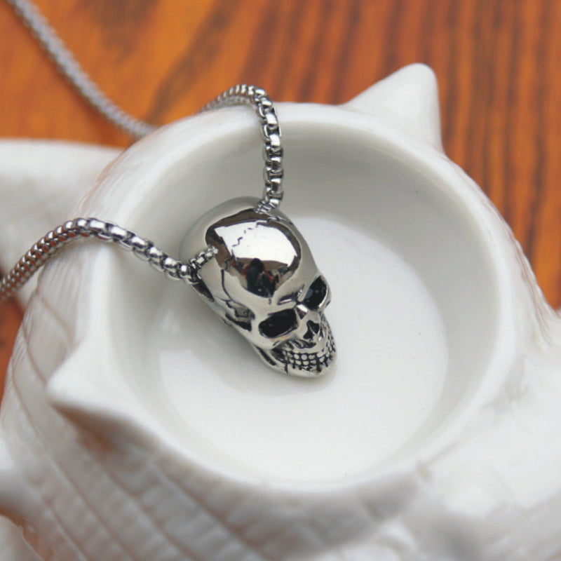 Male titanium steel skull necklace Obsesie