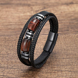 Men's Tiger Eye Bracelet Multilayer Leather Strap Bracelet Obsesie