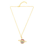 Micro inlaid colorful Diamonds Planet Star and Pretty Eye Necklace Obsesie