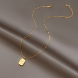 Minimal Double Sided Gold bar Necklace Female Minority Design Obsesie