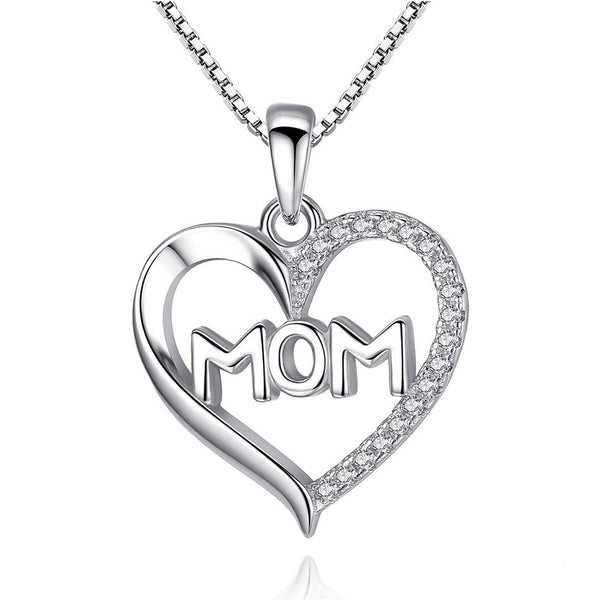 Mom Heart Pendant Necklace - A Mother's Day Present for Your Mom Obsesie