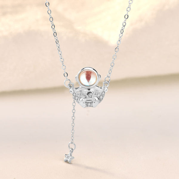 Moon Astronaut Moonstone Pendant Necklace Obsesie