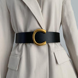 New belt women geometric metal buckle black belt dress shirt belted waist net red waist Obsesie