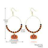 Halloween Theme Pumpkin Skull Bat Earrings Set