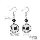 Halloween Theme Pumpkin Skull Bat Earrings Set