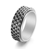 Vintage Men's Stainless Steel Dragon Scale Rotatable Ring - Unleash Your Inner Dragon
