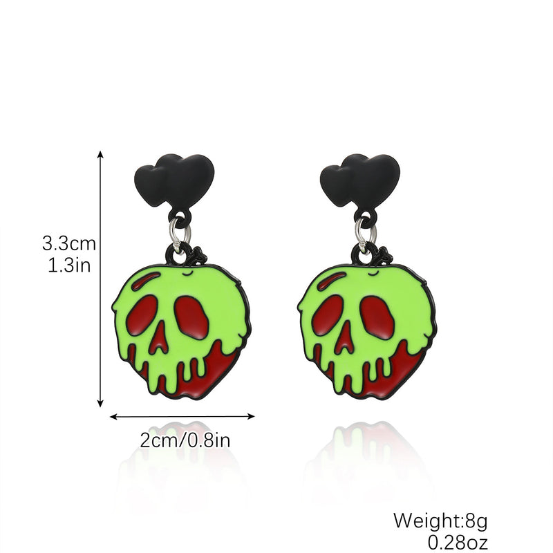Halloween Theme Pumpkin Skull Bat Earrings Set