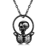 Original Skull GOD Pendant 925 Sterling Silver Electroplated Black Gold Necklace Obsesie