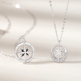 Pair Of Mansing Star Compass Couple Necklaces Sterling Silver Obsesie