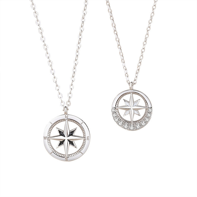 Pair Of Mansing Star Compass Couple Necklaces Sterling Silver Obsesie