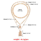 Pendant Necklaces Heavy Metal Textured Buddha Head Embossed Simple Multilayer Necklace Obsesie