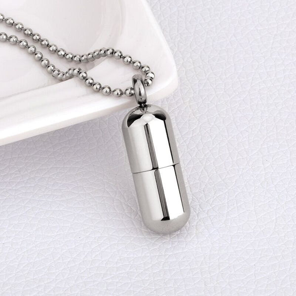 Perfume Bottle Pendant Detachable Capsule Titanium Steel Necklace Obsesie