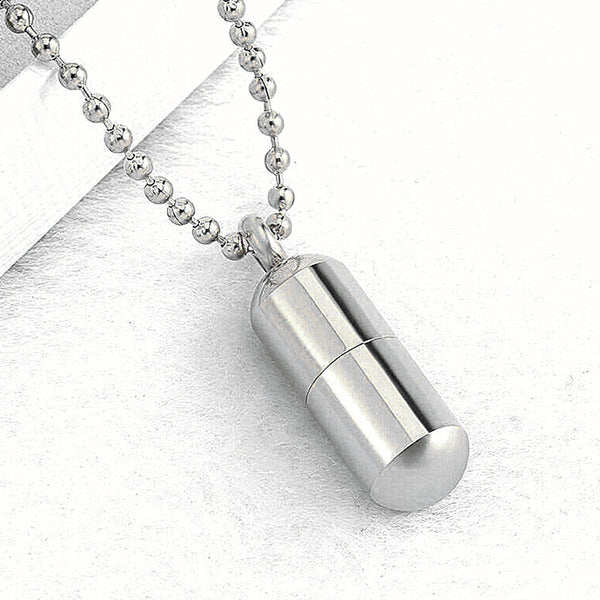 Perfume Bottle Pendant Detachable Capsule Titanium Steel Necklace Obsesie