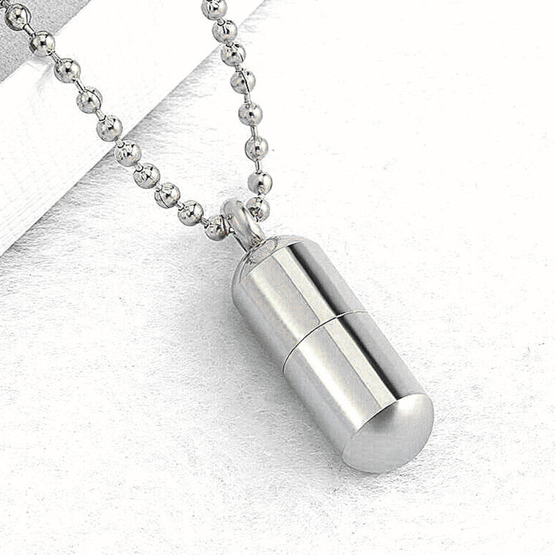 Perfume Bottle Pendant Detachable Capsule Titanium Steel Necklace Obsesie