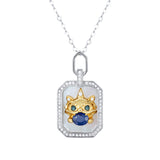 Personality Jewelry New Year Beast Totem Necklace S925 Silver Sapphire Pendant Obsesie