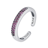 Personality Sterling Silver Ring Round Women Set Colorful Zircon Ring Obsesie