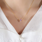 Personalized 12-color Rhombus Crystal Pendant Necklace Obsesie