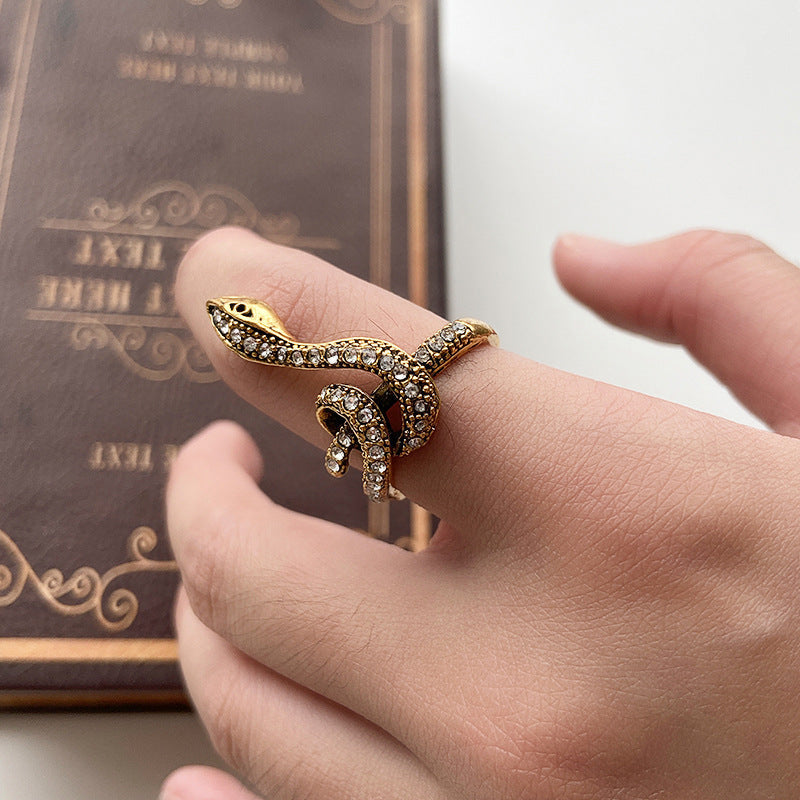 Personalized Retro Simple Carved Snake Ring Obsesie