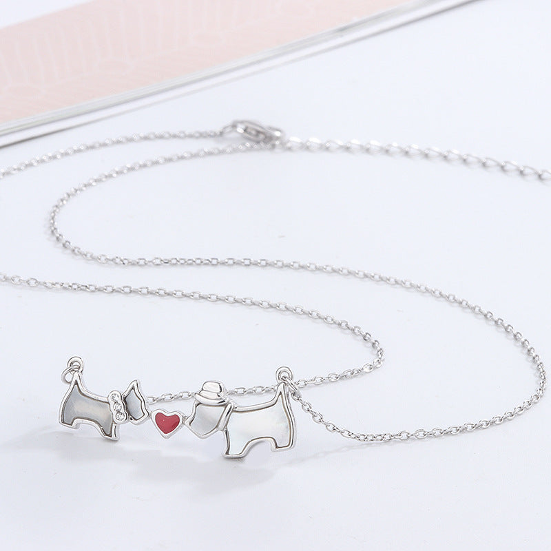 Pet lovers Diamond-studded Dog fashion light Luxury clavicle chain Necklace Obsesie