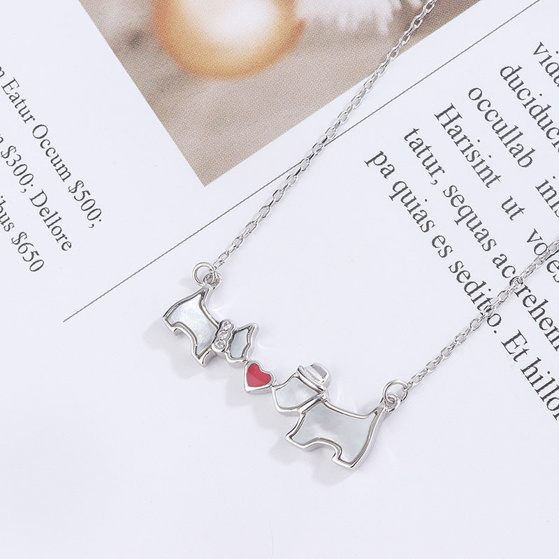 Pet lovers Diamond-studded Dog fashion light Luxury clavicle chain Necklace Obsesie