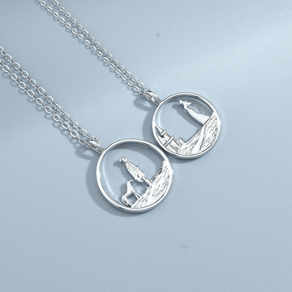 Prince and Princess Knight Couple Necklace Obsesie