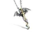 Pterodactyl Golden Sword Men's Titanium Steel Necklace Obsesie