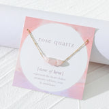 Pure Color Rose Quartz Stone Necklace Jewelry Obsesie