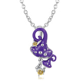 Purple Mushroom Necklace S925 Sterling Silver Obsesie