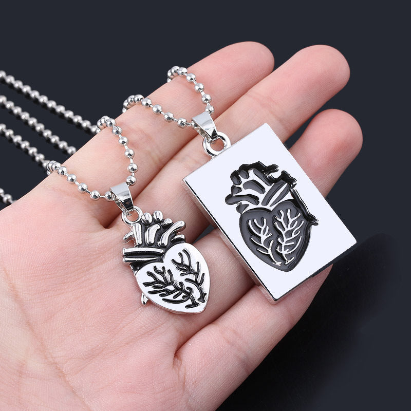 Puzzle Jewelry Couple Collares Anatomical Heart Necklace Obsesie