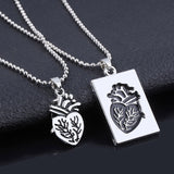 Puzzle Jewelry Couple Collares Anatomical Heart Necklace Obsesie