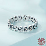 Retro Heart Pattern Band In Sterling Silver Obsesie