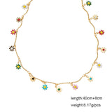 Retro Personality Cold Wind Flower Necklace Women Obsesie