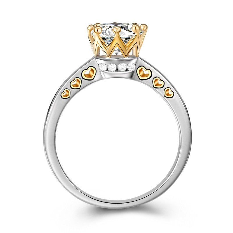Ring Color Separation Crown Zircon Heart Shape Obsesie