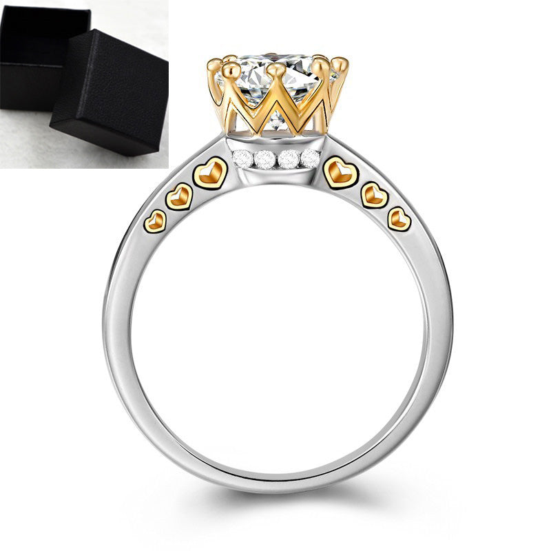 Ring Color Separation Crown Zircon Heart Shape Obsesie