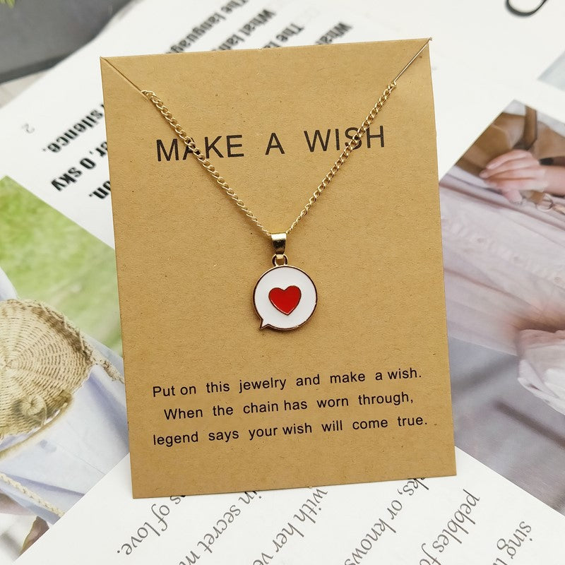 Romantic Sweet Cute Colorful Heart Pendant Chain Obsesie