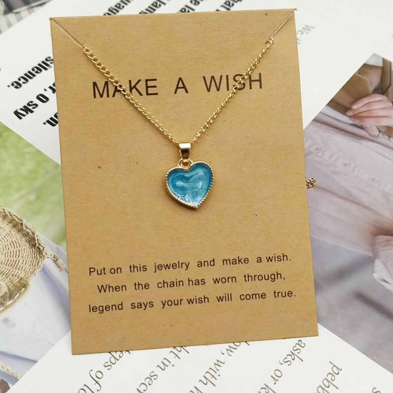 Romantic Sweet Cute Colorful Heart Pendant Chain Obsesie