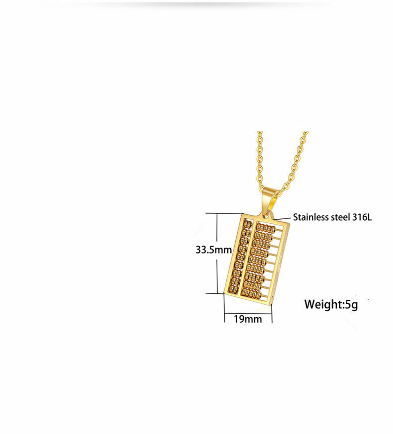 Ruyi Simple Stainless Steel Abacus Pendant Necklace Obsesie