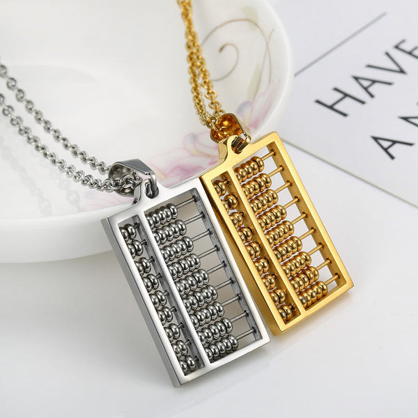 Ruyi Simple Stainless Steel Abacus Pendant Necklace Obsesie