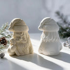 Front and rear views of Santa hat-lid containers