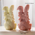 Bunny dimension graphic showing 13.2 cm height 8.2 cm width and 138 g wax estimate