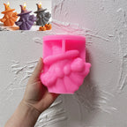 Pink silicone mold for the ghost witch broom candle