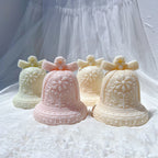 Close view of gingerbread bell raised decoration and upper bow