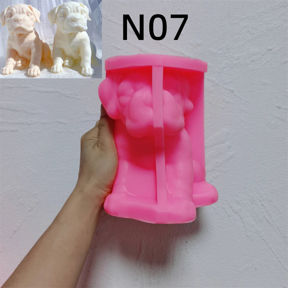 Pink silicone mold for round-faced puppy design N07