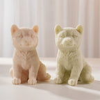 Peach and green sitting Shiba Inu candle castings
