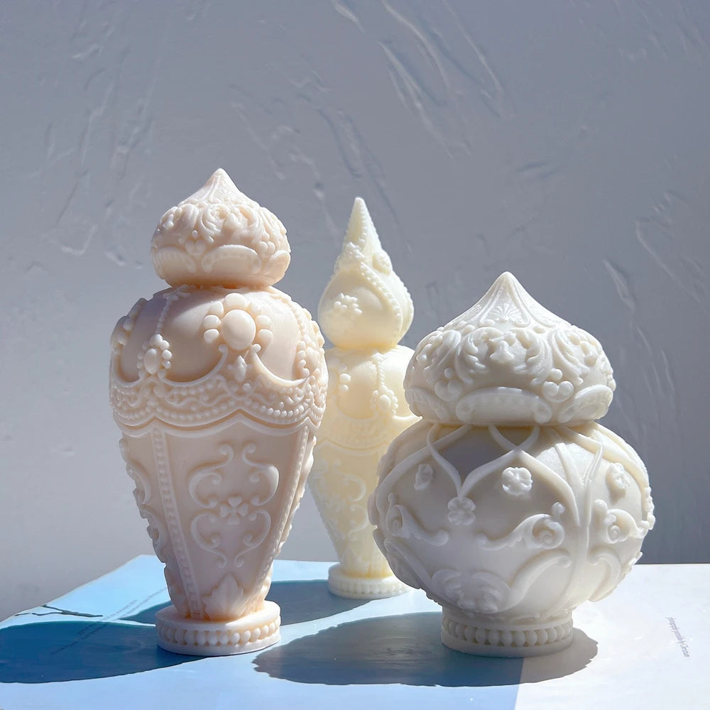 Floral Double Bulb D and urn-like ornamental casting samples