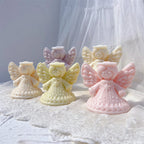 Cream green and pink halo angels arranged in sunlight