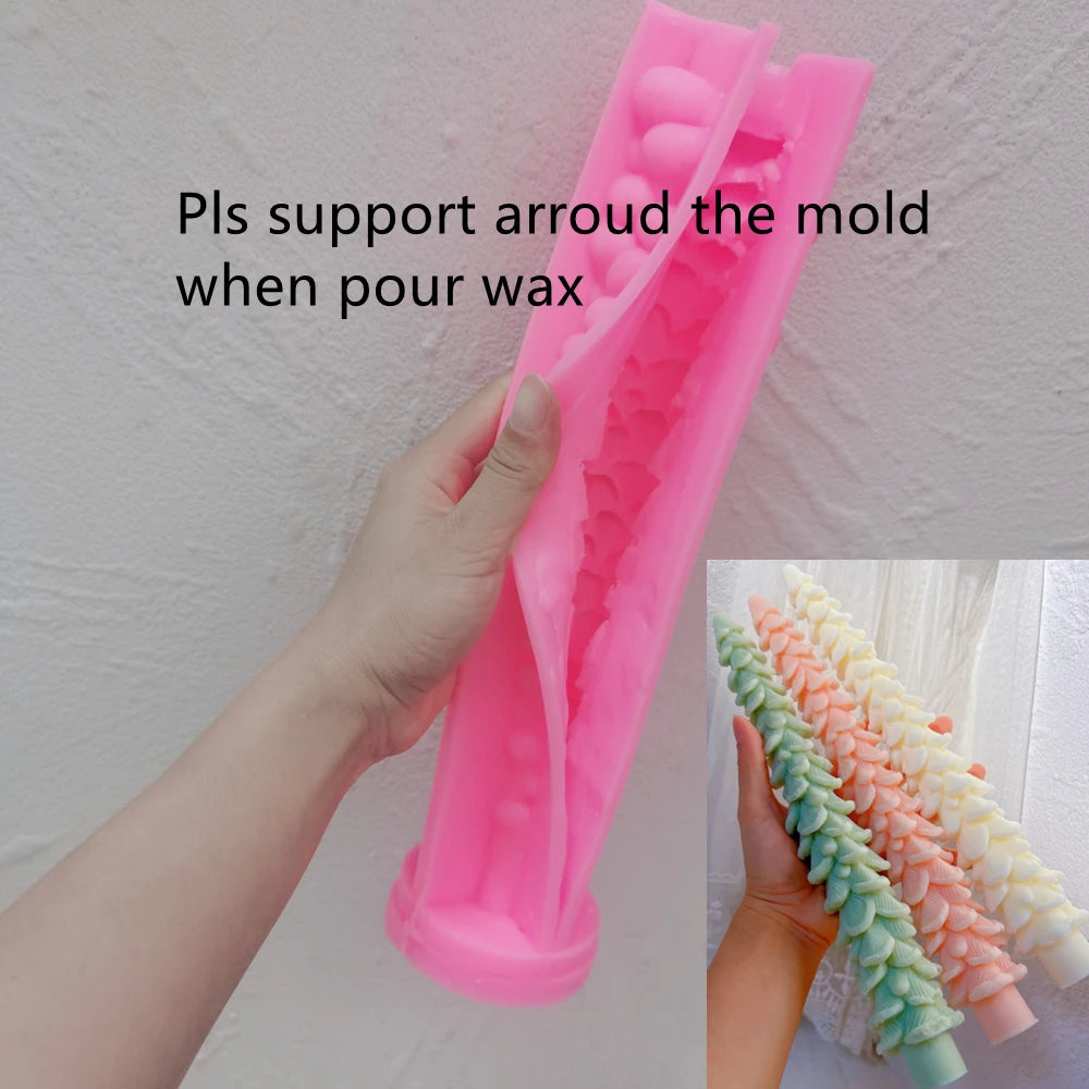 Long pink mold for Slender Taper Tree with support guidance