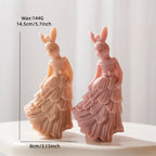 Dress-rabbit diagram showing 14.5 cm height 8 cm width and 144 g wax estimate