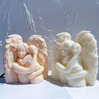Mother-and-child castings enclosed by feathered wings