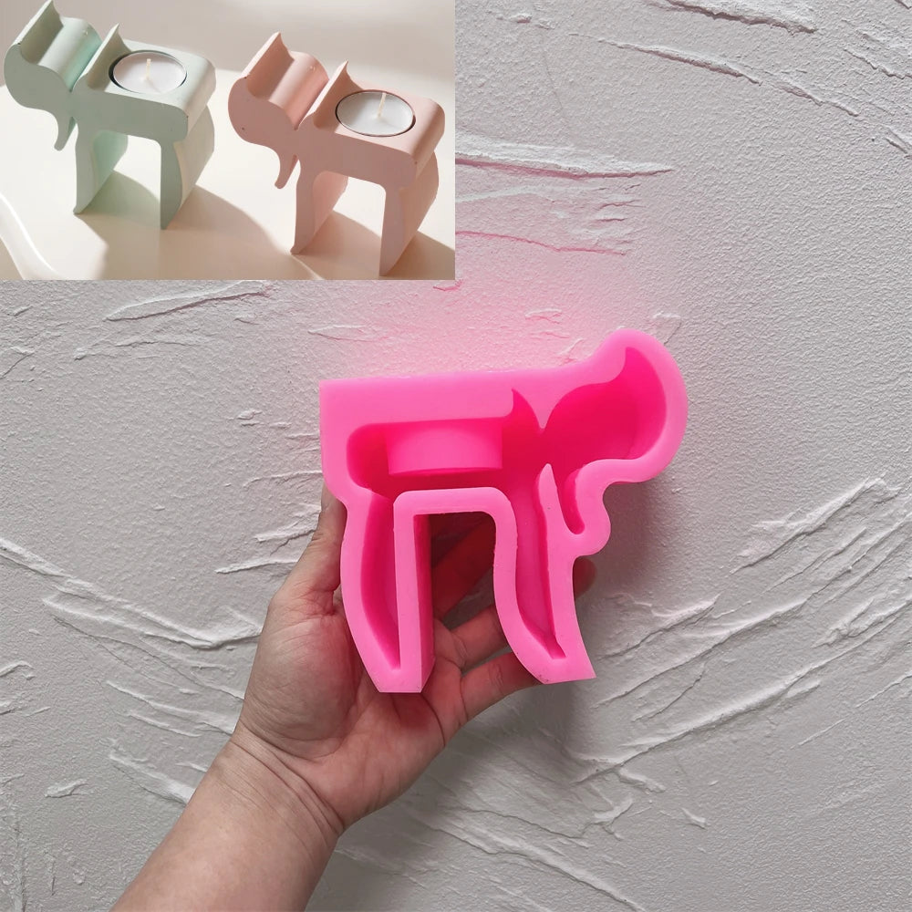 Pink silicone mold for the single-cup Chai tealight holder